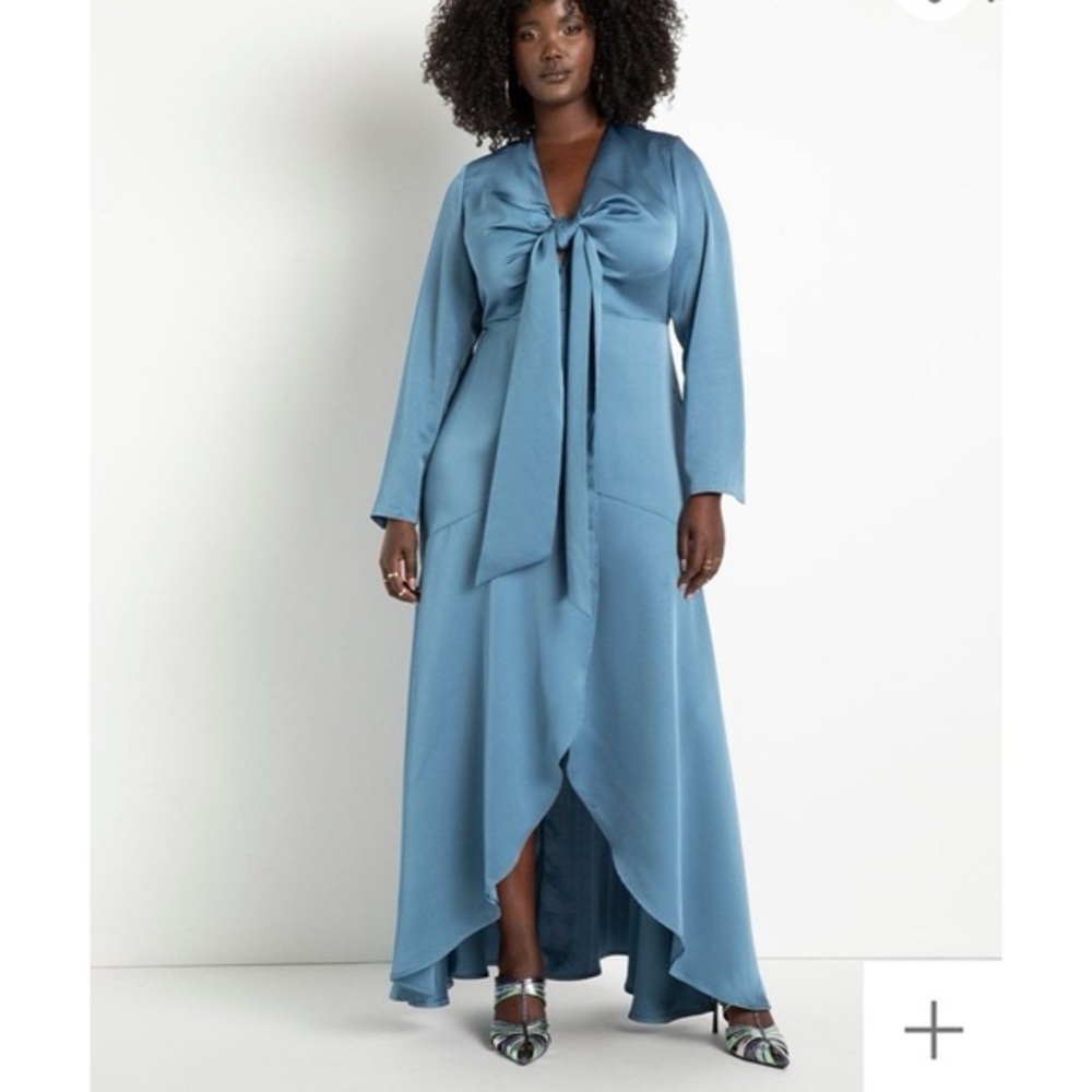 Eloquii Satin Gown with tie bodice size 16